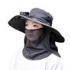 Neck Protection Sun Hat with Solar Fan Digital Display Screen Face Cover Bucket Hat  Hiking