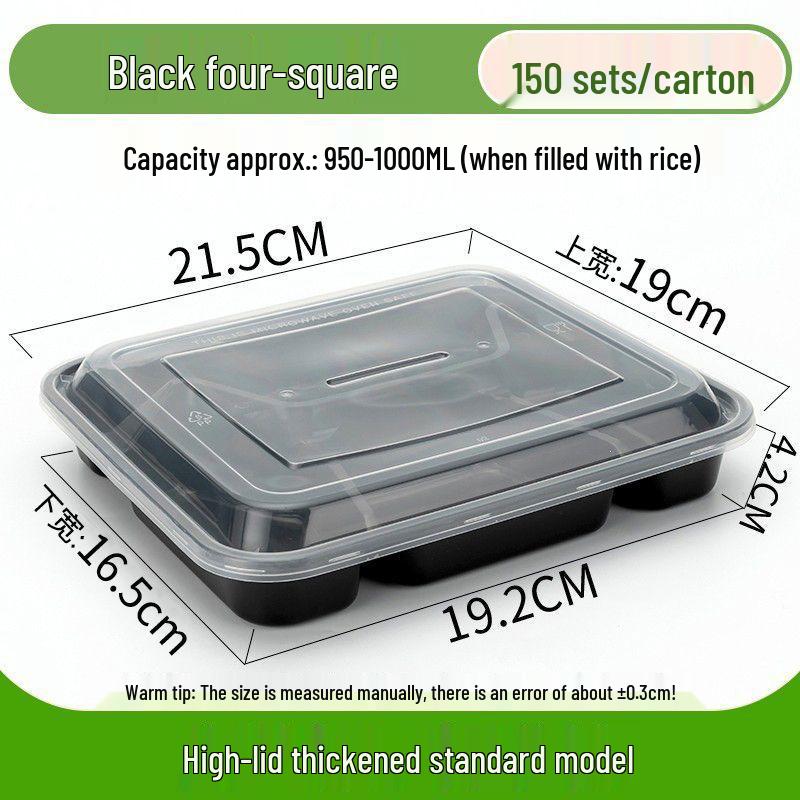 Thickened Disposable Bento Box with Five Compartments