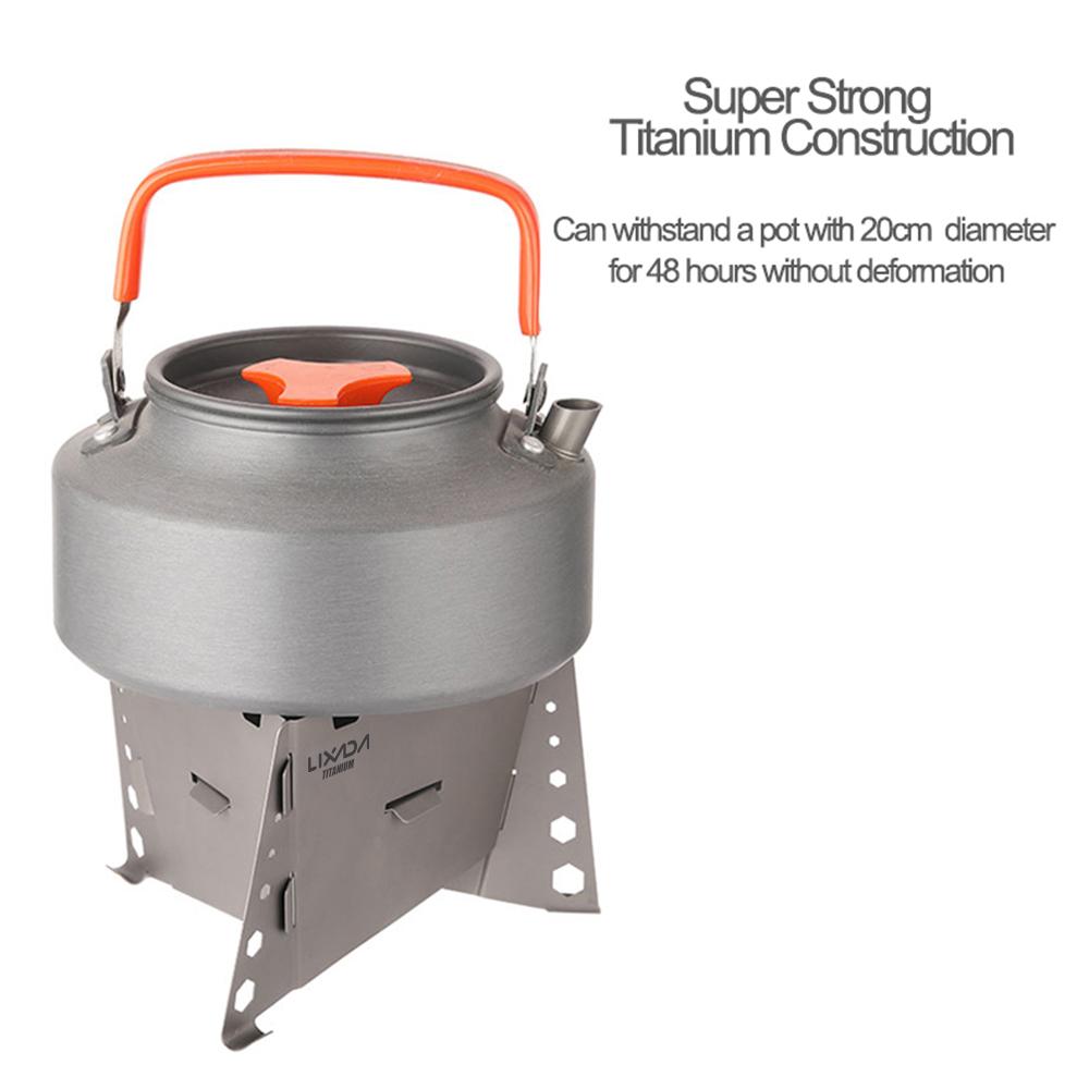 Lixada Folding Titanium Solidified Alcohol Stove for Outdoor Camping Hiking Backpacking