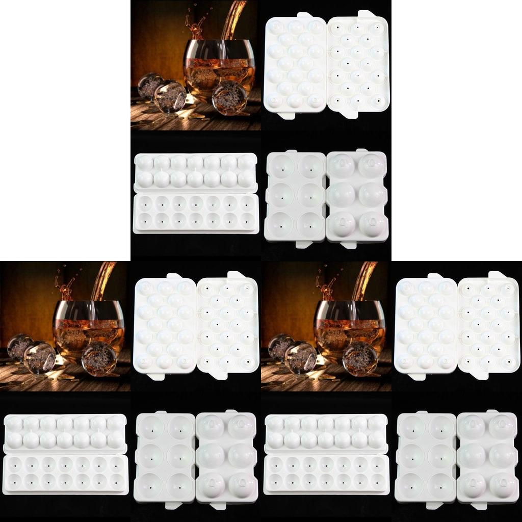 Premium Whiskey Box Ice Ball Cube Maker Tray With Stylish Round Sphere Mould