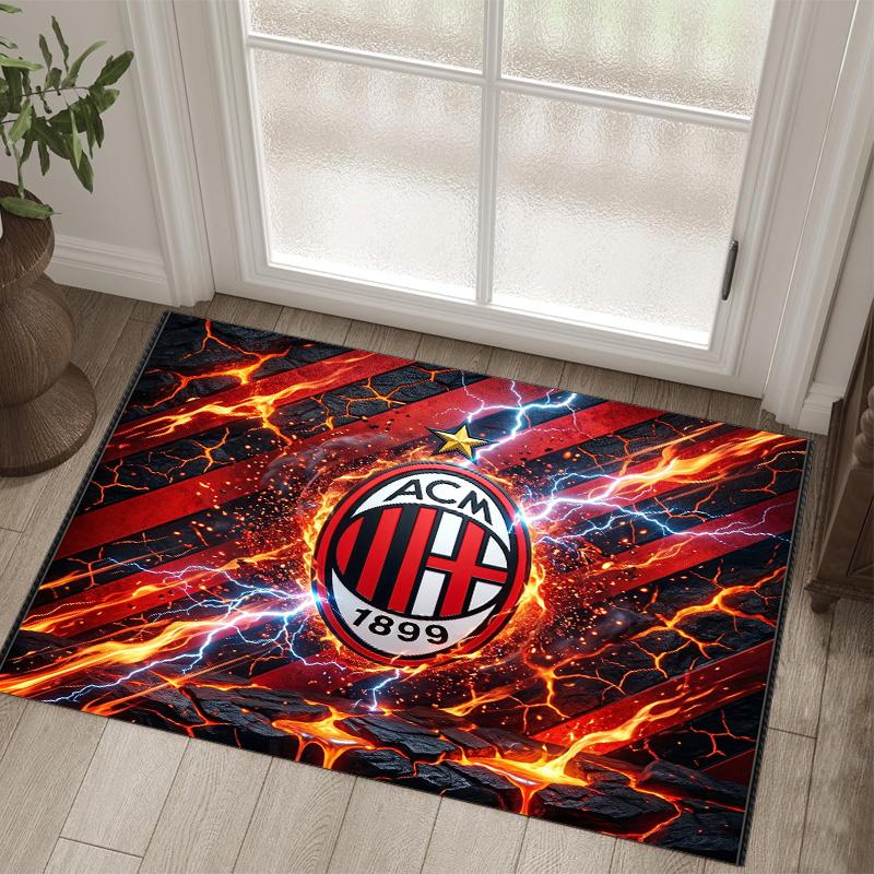 AC Milan Design Crystal Velvet Carpet Cozy Non?Slip Printed Rug For Bedroom Living Room Entrance
