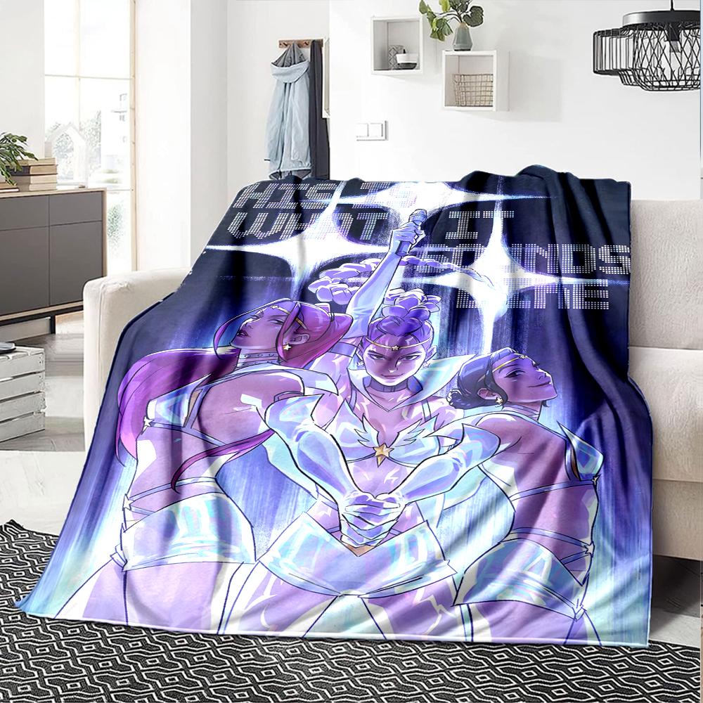 1pc KPop Demon Hunters16 Blanket, Gift, for Men and Women, Soft Blanket, Good for Sofa Bed Couch Travel, Lightweight Flannel Blanket