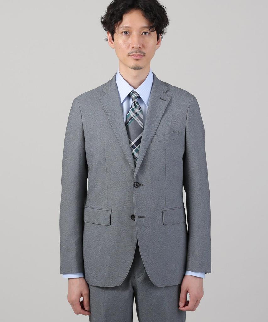 Takeo Kikuchi Men's Melange Sharkskin Stretch Jacket (93141011), Gray (012) 04 (LL), for ON/OFF/Set-Ups