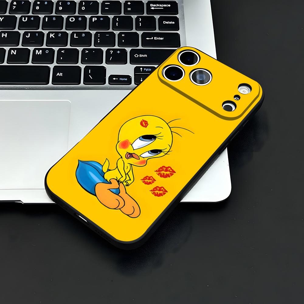 

Cartoon T-Tweety Bird Cute Phone Case For IPhone 17 Air 16 E Pro Max 15 14 13 Mini 12 Pro 11 Max Plus Black Soft Shell iPhone 13 Mini
