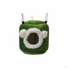 Avian Hanging Bed Plush Bed, Winter Warm, for Parakeet Enclosure S Green