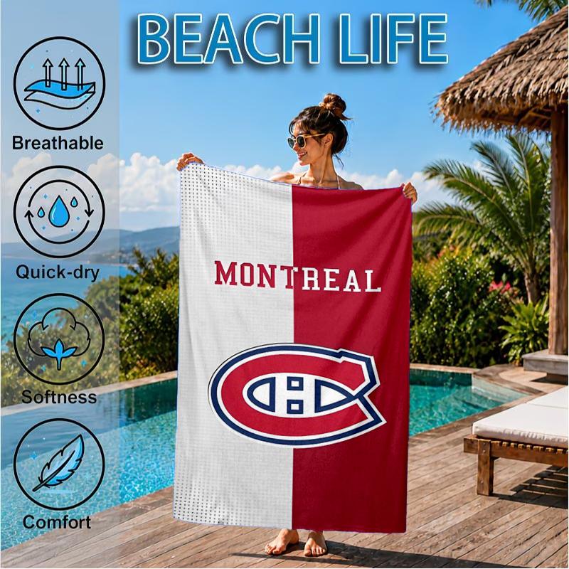 Montreal Canadiens Hockeyteam Strandlaken, Super Zacht Microvezel, Perfect Cadeau voor Haar/Hem, Verjaardag, voor Zwembad, Strand, Reizen, Decoratie Strandfeest