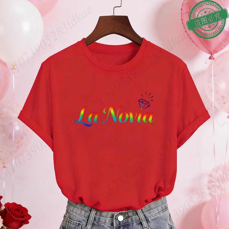 Spanish Girls Bridal Shower T-Shirts Team Bride Tribe Blouses Short Sleeve Tees for Bachelorette Hen Party Wedding Celebration