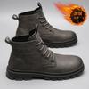Winter Tooling Boots Men's Ankle Leather Boot High Top RetroClassic Anti-slip Street Motorcycle Shoes NewStyle Popular Model
