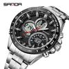 SANDA brand 3175 men's electronic quartz watch steel core black technology multifunctional waterproof men's quartz watchv