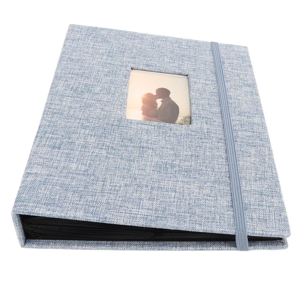 Mini 3in Fotoalbum Baumwoll-Hanf gewebte Hülle 208 Taschen Dekoratives Fotoalbum für Ticketkarte