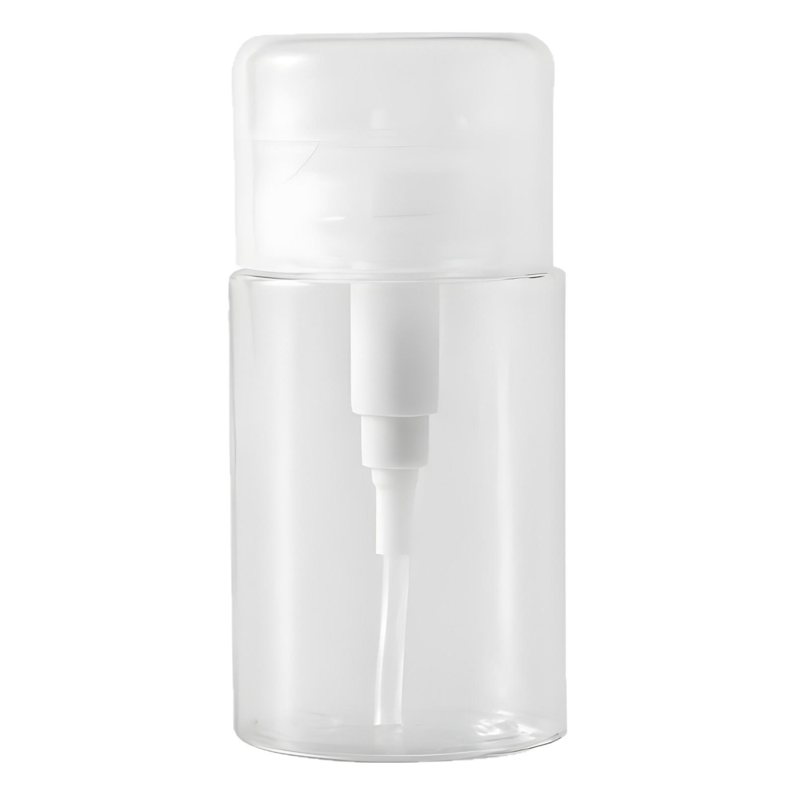 

Nail Polish Press Bottle PET Transparent Toner Bottle Makeup Remover Water Dividing Bottle, Streamlined Design 100ml чистий