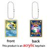 Japanese Cartoon Pocket Anime Acrylic Pendant Keychain Charizard Squirtle Bulbasaur Keyring Bag Pendant Game Props Toys Gifts