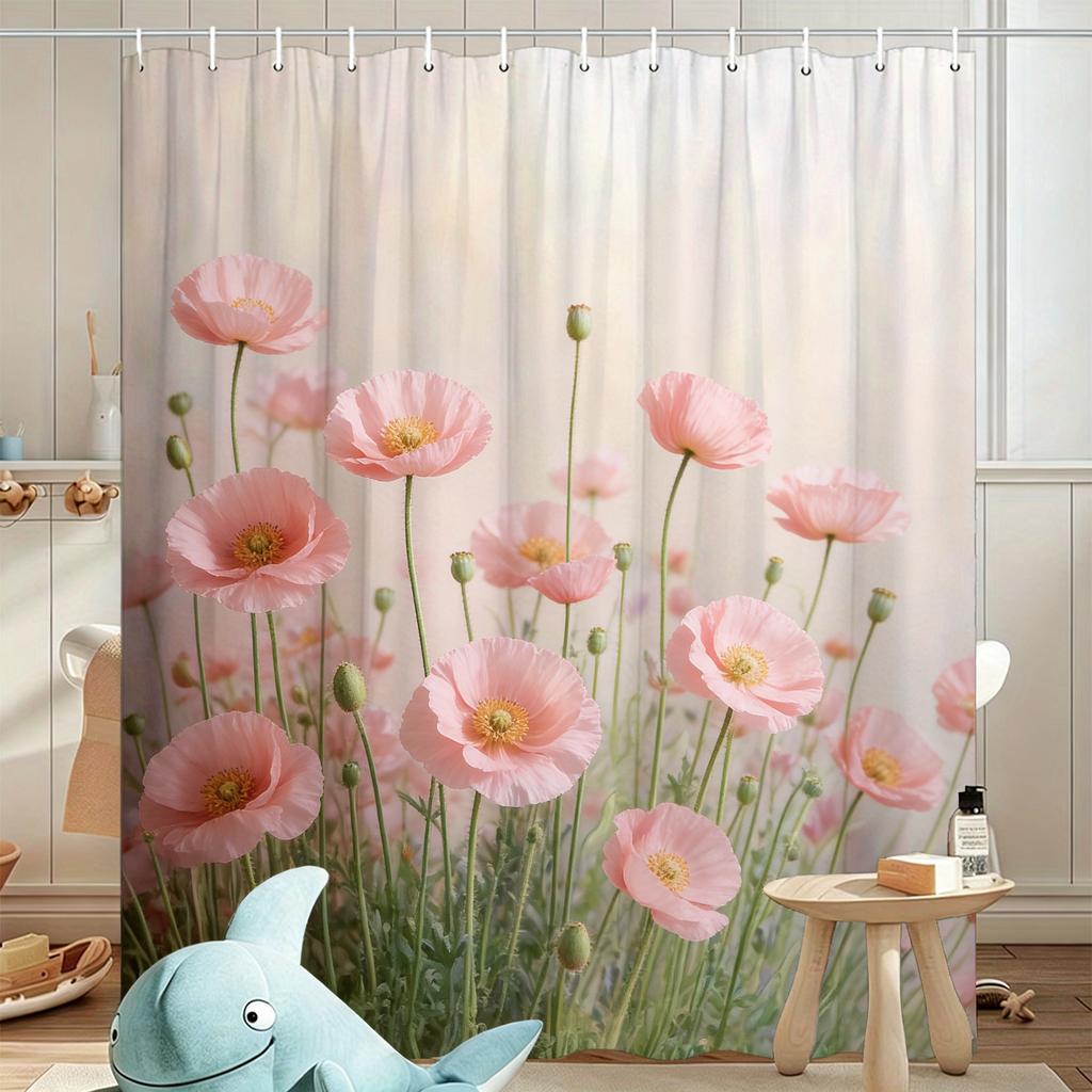 Vibrant Sunflower Field Waterproof Shower Curtain for Bright Bathroom Decor