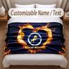 Monaco FC Printed Flannel Blanket Custom Name Text Soft Warm Throw For Bedroom Holiday Gift