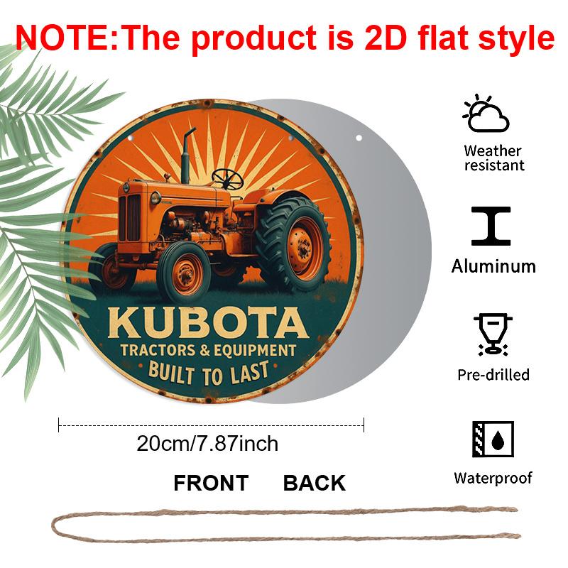 

2D Flat 1pc, 8x8 in, Tractor-Themed Aluminum Metal Decorative Signs & Plaques - Farm & Vehicle Wall Decor Suitable for Bedrooms, Kitchens, Farm 1pc