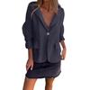 Women's Casual Outerwear Loose Fit Cotton Linen Jacket Solid Color Button Literary Style