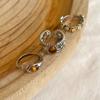 Vintage Ladd Tiger's Eye Open Ring Adjustment Women's Niche Design Index Finger Advanced Heavy Industry Oval Personality Ring