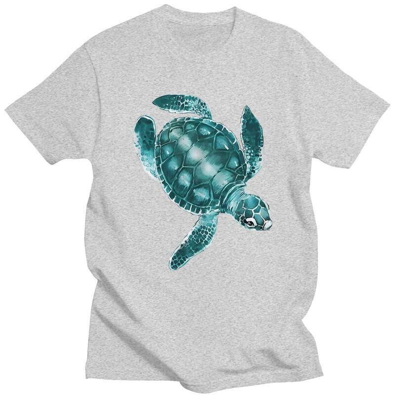 Προσαρμοσμένο Ανδρικό T-Shirt Θαλάσσια Χελώνα Κοντομάνικο Βαμβακερό T-Shirts Κλασικό T-Shirt Casual T-Shirt Χαλαρή Εφαρμογή Ρούχα