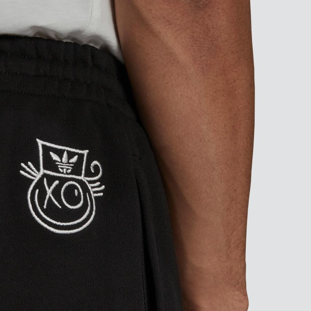 adidas Originals Trefoil Cartoon Print Gerade Shorts Herren Shorts Schwarz HR7111