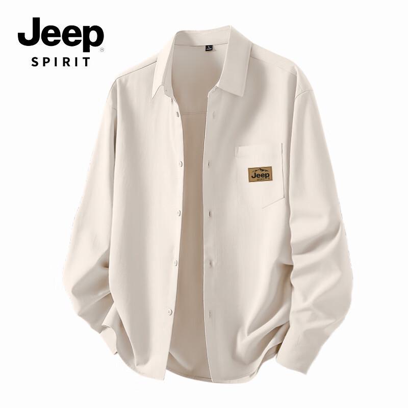 

JEEP SPIRIT Men s Faux-Cotton Long Sleeve Casual Shirt 3XL