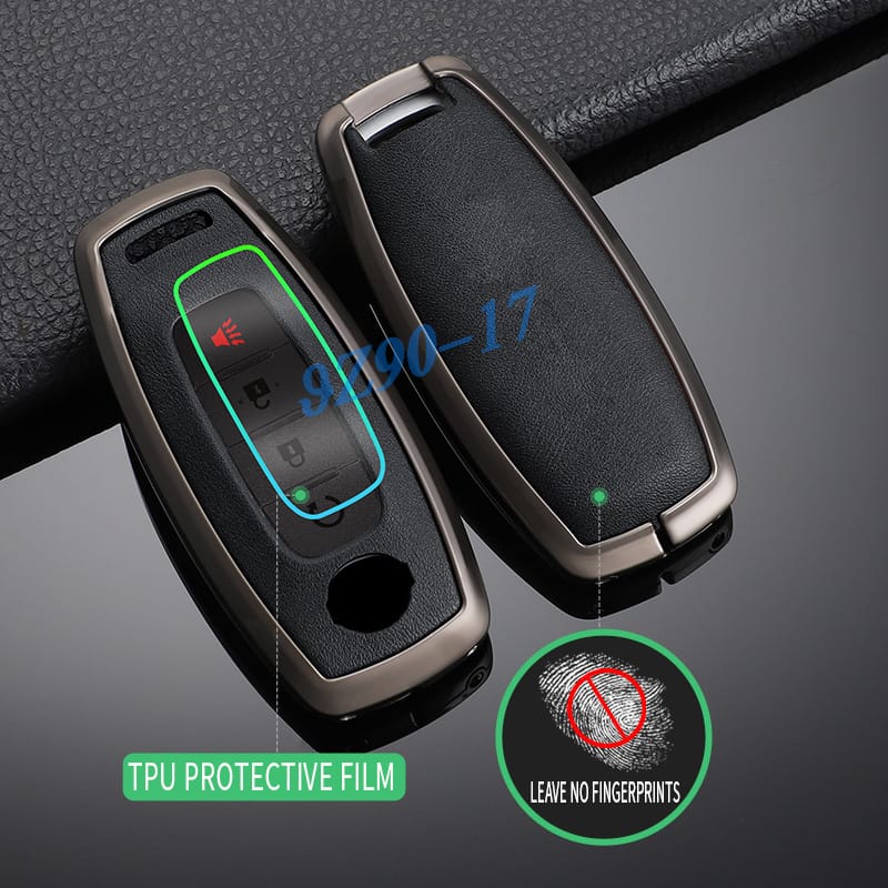 Metal Leather Car Key Fob Case Cover Keychain For - Nissan Rogue X-Trail T33 Qashqai J12 Kicks Ariya Altima Sentra