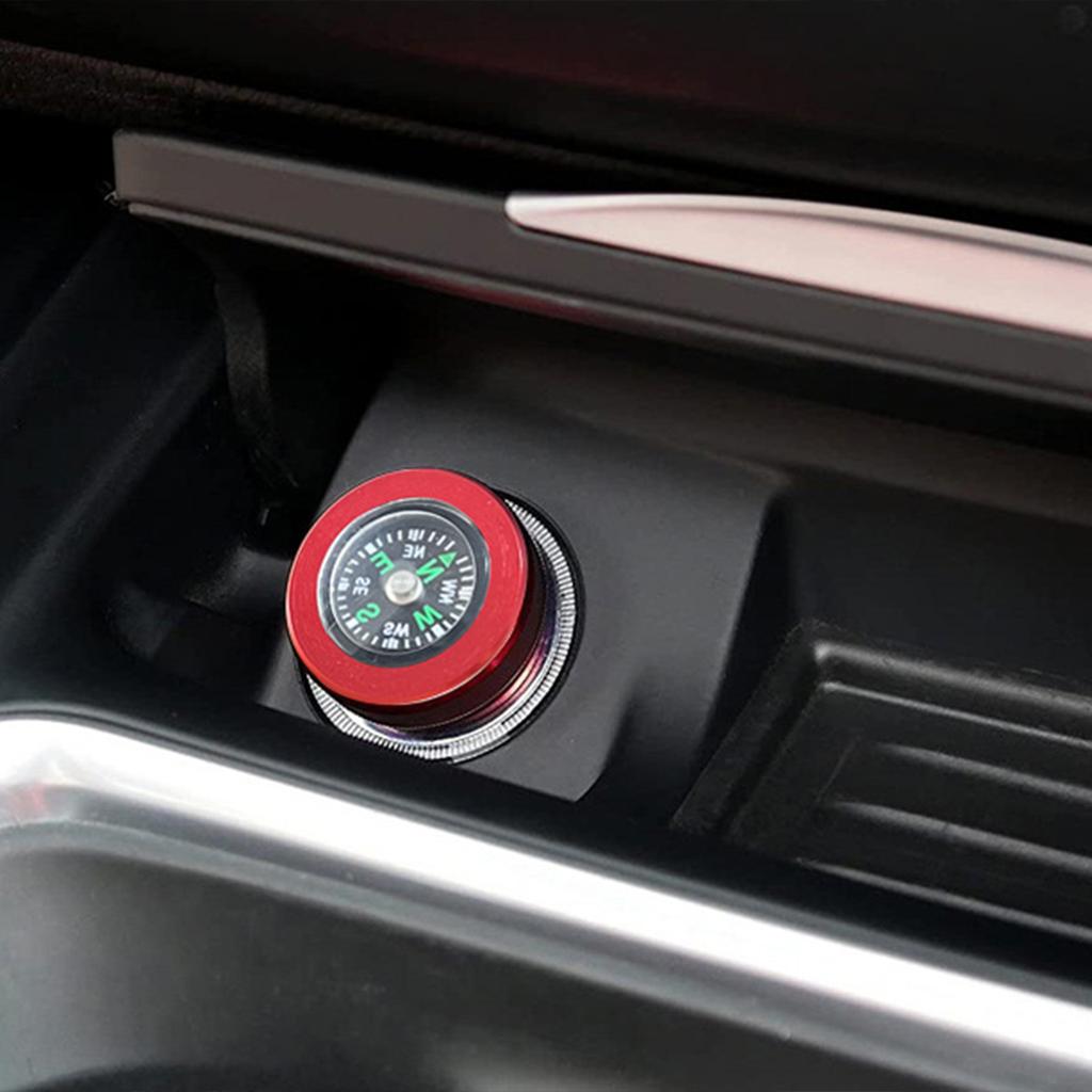 Aluminum Car Cigarette Lighter Plug Replacement Compass Button Cover Universal Push Button Dust Cover