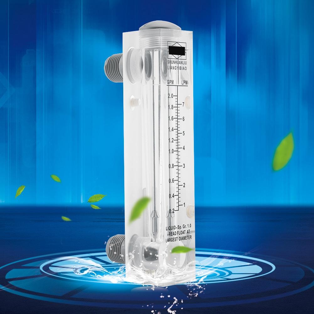 Meter Panel Type Glass Liquid Flowmetre Water  Measuring Meter 0.2‑2GPM/1‑7LPM Liquid Flowmeter Water  Meter