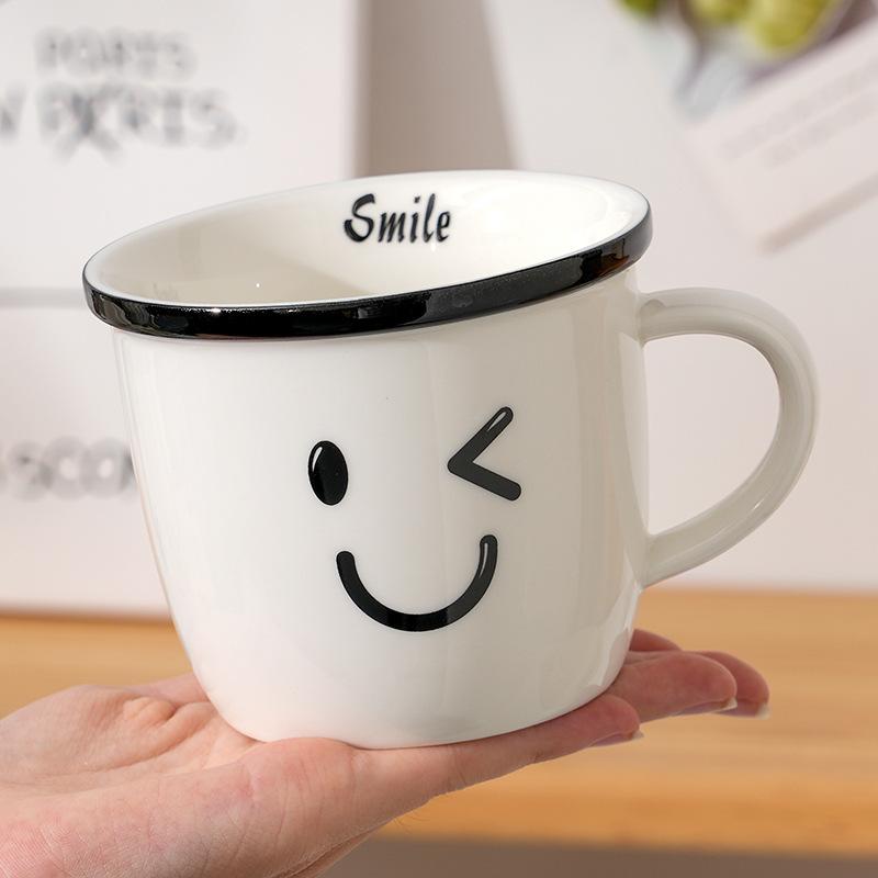 Kreative Lustige Ausdruck Keramiktasse mit Deckel Große Kapazität Kaffeetasse Für Zuhause Wohnzimmer Büro Frühstück Milchbecher