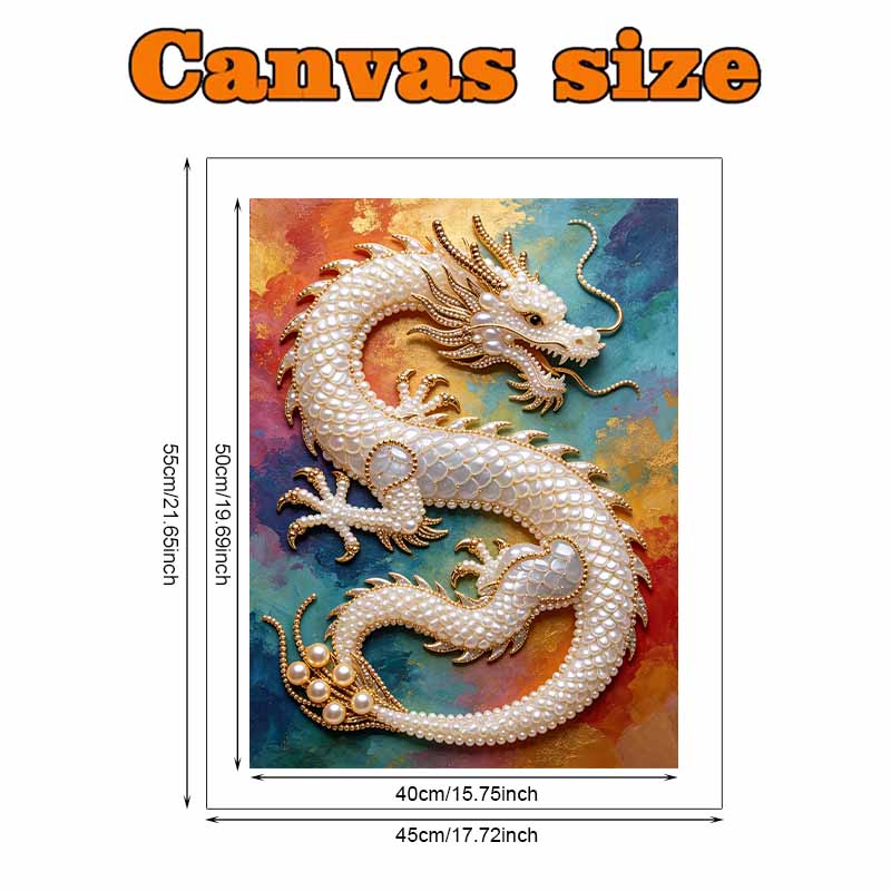 Pearl Art Painting Home Wall Decor Chinese Dragon Pearl Gemstone Painting Picture Crafts Adult/Beginner Gift Creative Home Decor Unframed