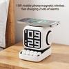 Wireless Charging Speaker 10W Premium Sound Magnetics Alignment Rotating LED Display With Clock And Snooze Alarms