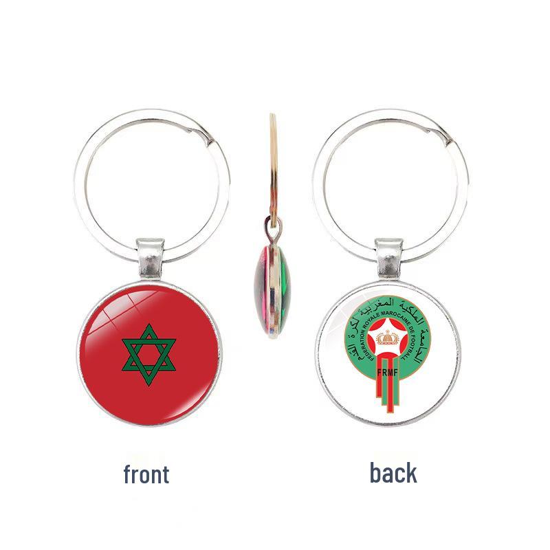 World Cup Top 32 National Flags & Team Emblems Double-sided Keychain