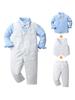 British Gentleman Christening Outfit: Boys' Long-Sleeve Three-Piece Set for Spring & Autumn
