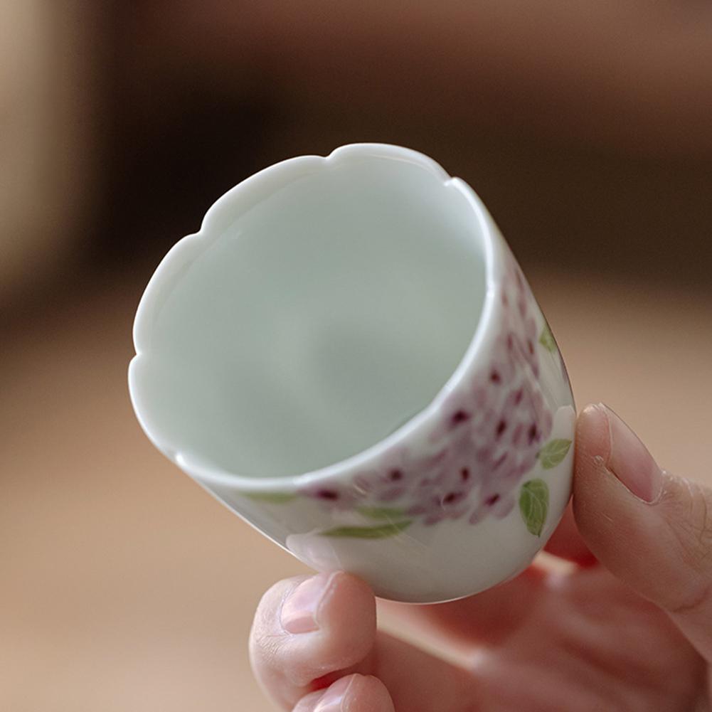 Elegant Chinese Tea Cup Vintage Handle-less Ceramic Mug For Tea Coffee A