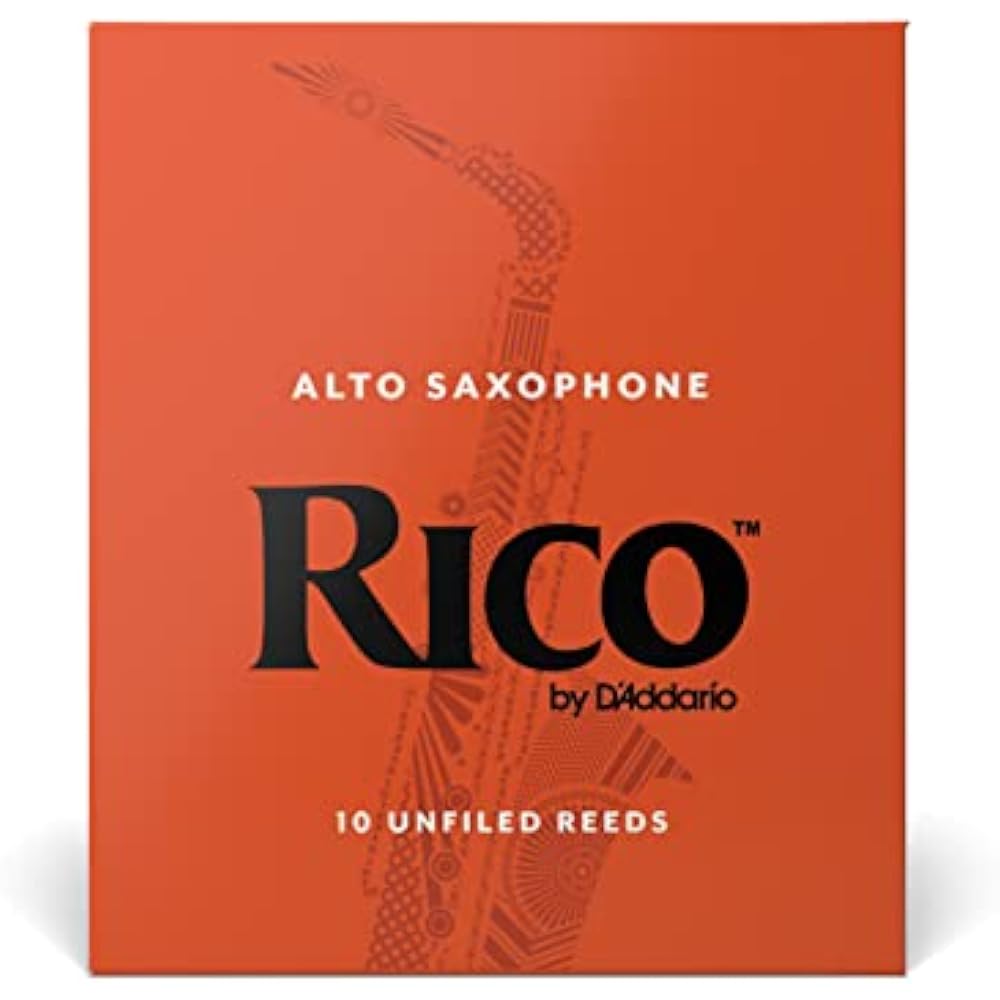D'Addario WoodWinds Daddario Reed for Alto Saxophone RICO RJA1020 [Hardness: 2.0] Pack of 10 [Dom...