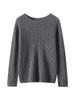 Women's 100% Pure Cashmere Floral Pattern Round Neck Loose Knit Pullover Sweater