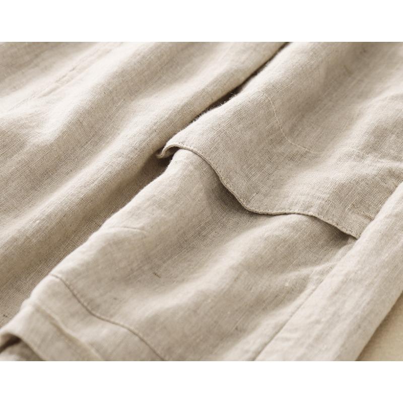 DIMANAF Plus Size 2025 Women Shorts Pants Summer Loose Short Basic Linen Pockets High Waist Wide Leg Pants Elastic