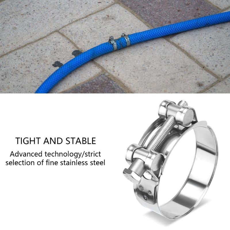 Pack of 4 Steel Hose Clamps Corrosion Resistant Providing Strong & Tight Grip for Home & Industrial Hose Applications
