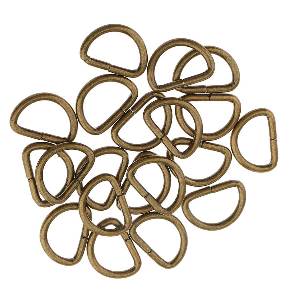 Alloy Dee Rings D Shaped Buckle Craft Supplies DIY Accessories for Belts Bags and Leather Harness Projects