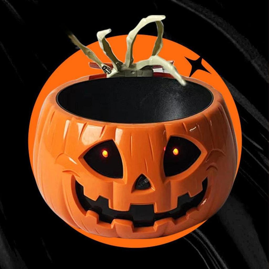 Halloween Candy Bowl Dish Animated Pumpkin Holder Gift Lights for