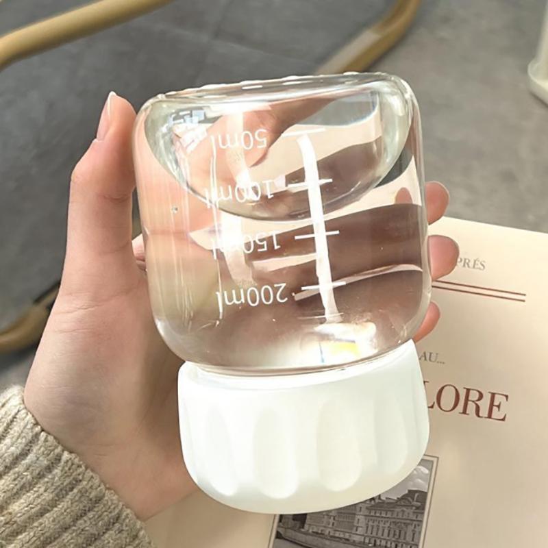 10.2Oz Mini Water Glass Bottle Clear Milk Cup Portable Reusable Drinking Cups Summer Drinkware Travel Outdoor Birthday Gifts