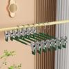 Stainless Steel Non-Slip Clothes Hanger with Plastic-Dipped Pants and Skirt Clips - Traceless Storage Solution