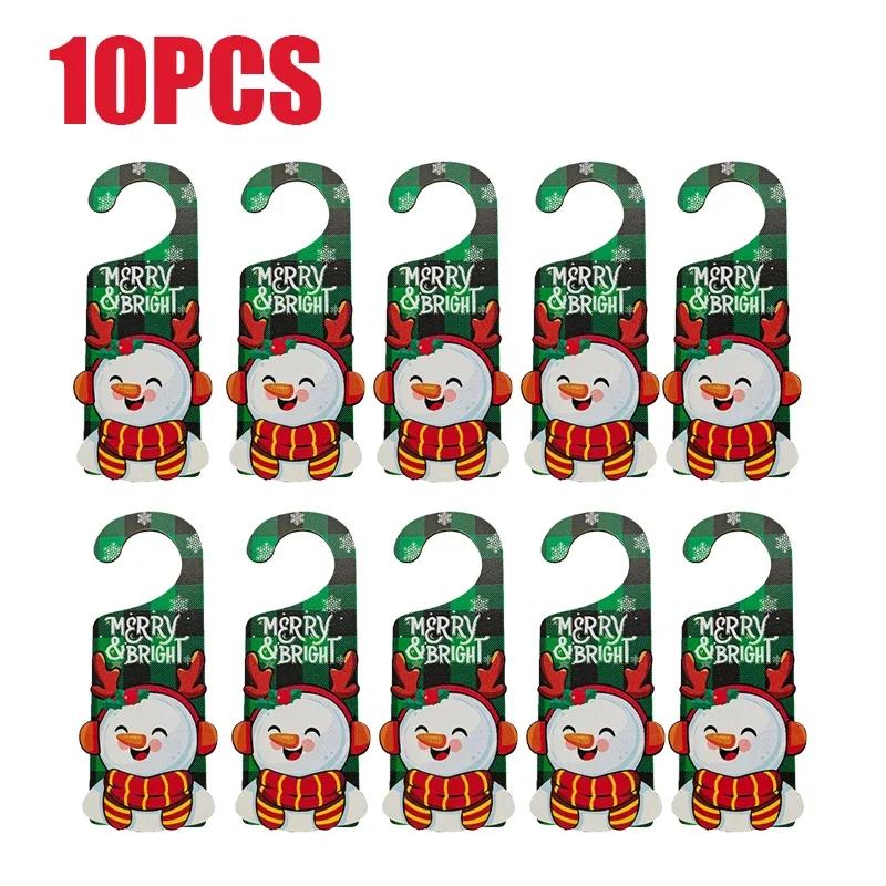 2025 New Christmas Decorations Paper Door Hanging Santa Elk Party Decoration Props Door Sign Door Handle Hangings Decoration