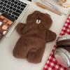 Brown Bear Plush Pen Bag Large Capacity Cute Soft Stationery Case For Girls