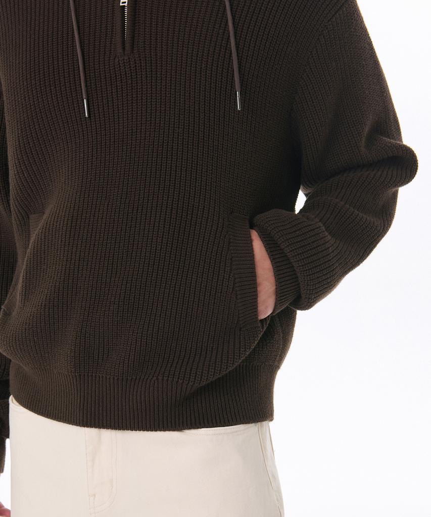 MUSINSA STANDARD Ribbed Hooded Knit [Brown]