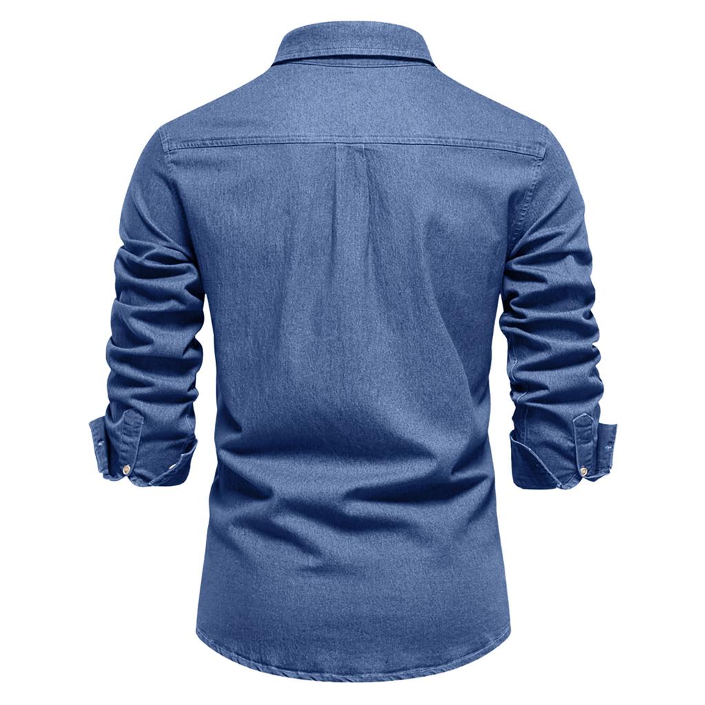 New Retro European And American Long Sleeve Jeans Shirt Men's Fashion Shirt