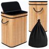 Large Foldable Bamboo Laundry Basket For Dirty Laundry And Toy Organizer