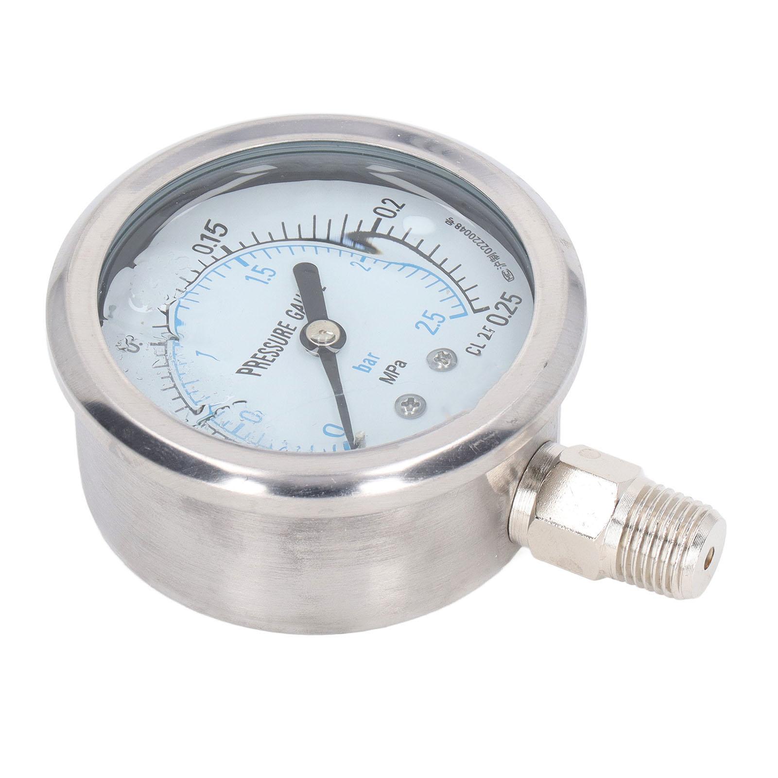 

Vacuum Pressure Gauge Shockproof Radial Stainless Steel Case for Industrial Household 14in NPT