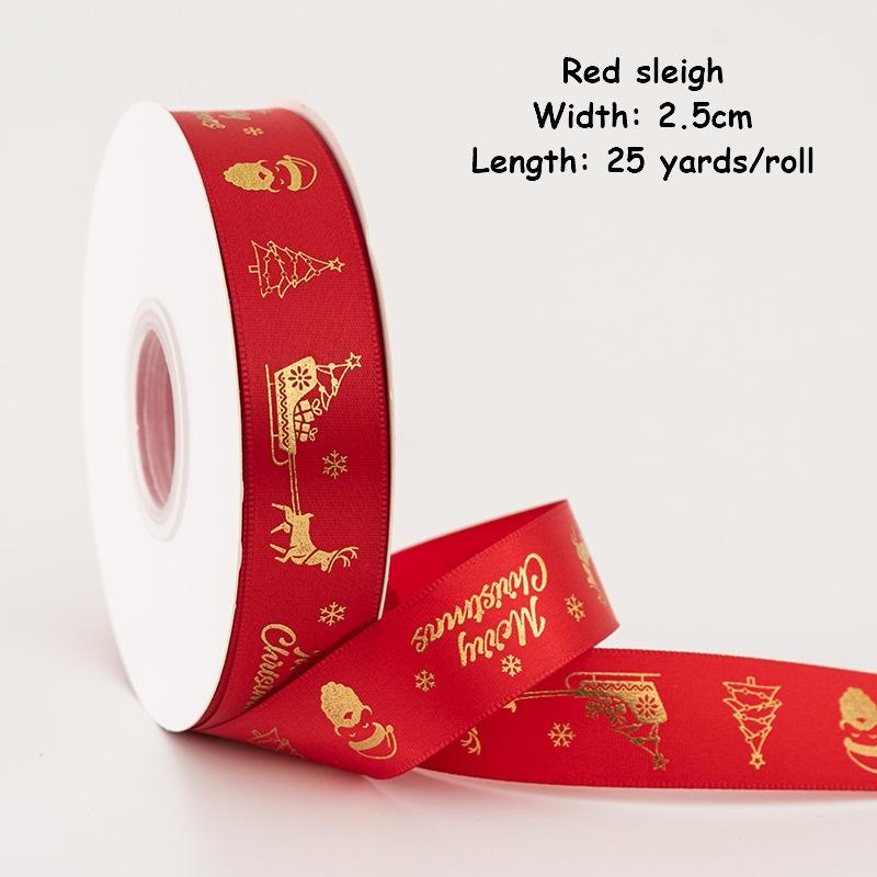 1/4 Inch Christmas Ribbon for Crafts Holiday Grosgrain Ribbon Christmas Ribbon for Gift Wrapping Festival Party Decoration