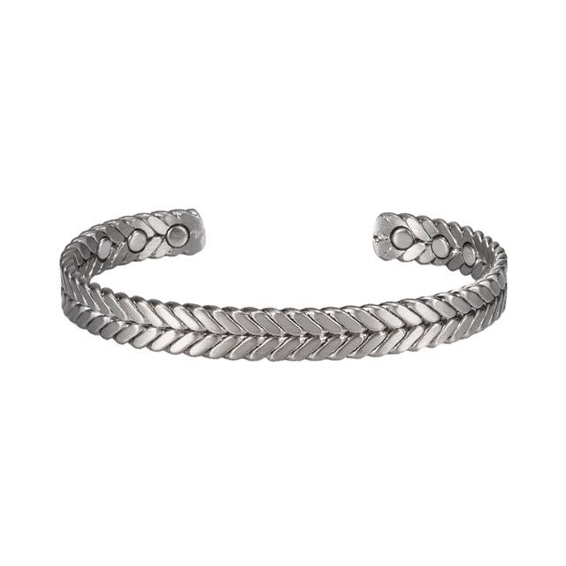 99.99% Pure Copper Magnetic Bracelets Handcrafted Braid Skeleton Design Adjustable Minimalist Copper Bangles 21cm&Pure Copper Magnetic Bangle серебряный