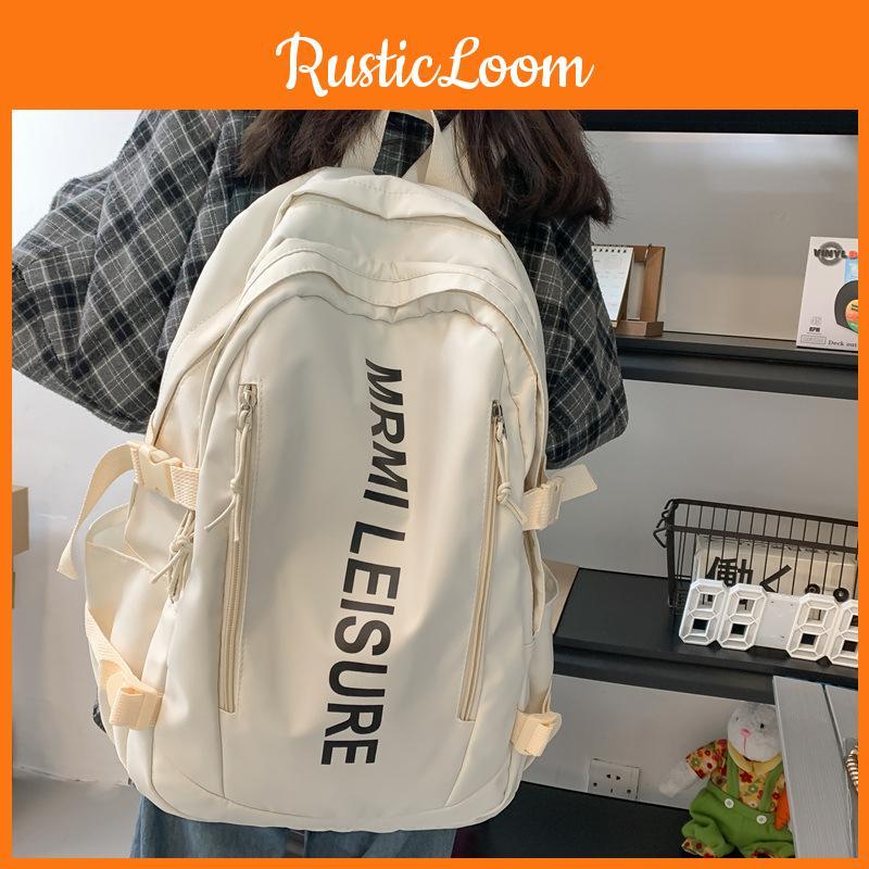 Letter Student Lightweight Backpack Large Capacity School Bag For Use Daily